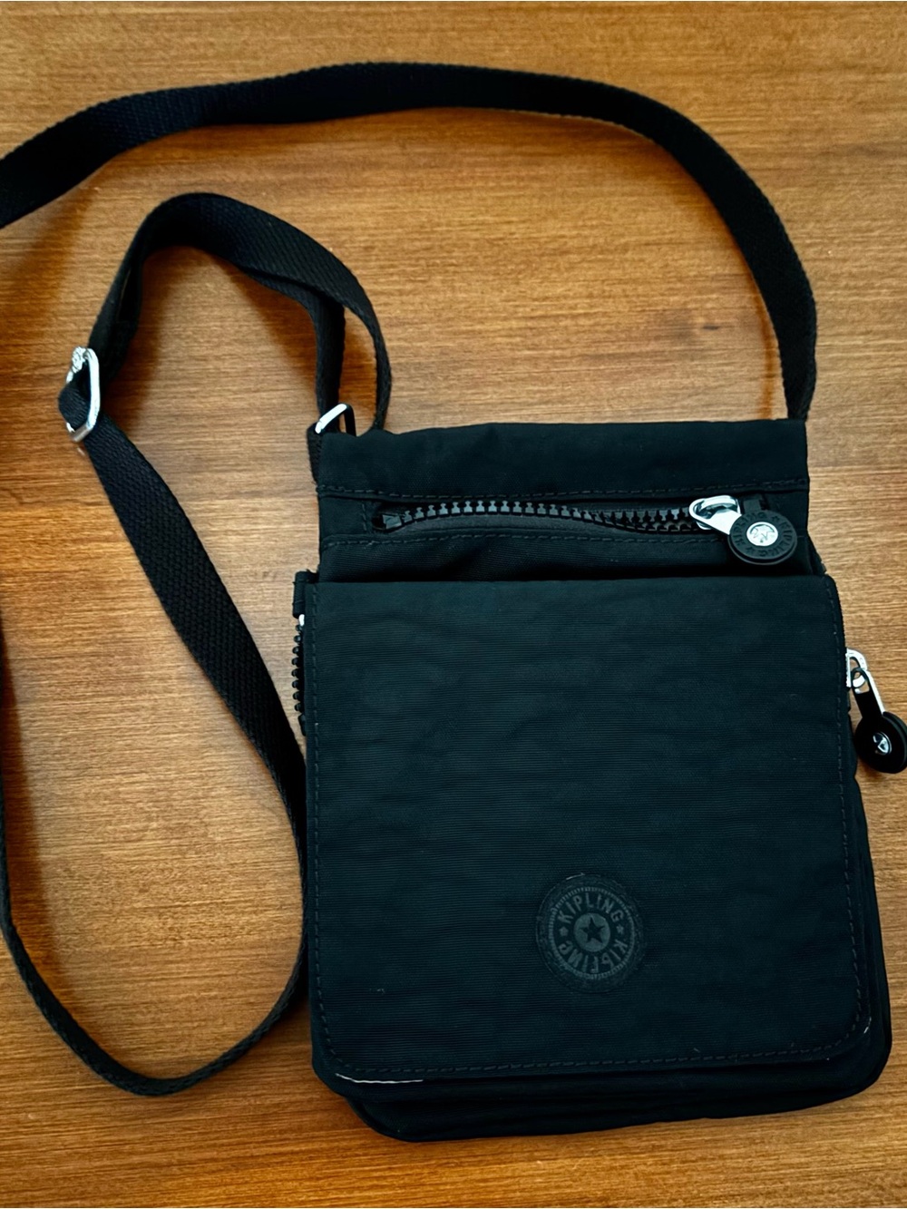 Kipling Black Compact Crossbody Messenger Bag